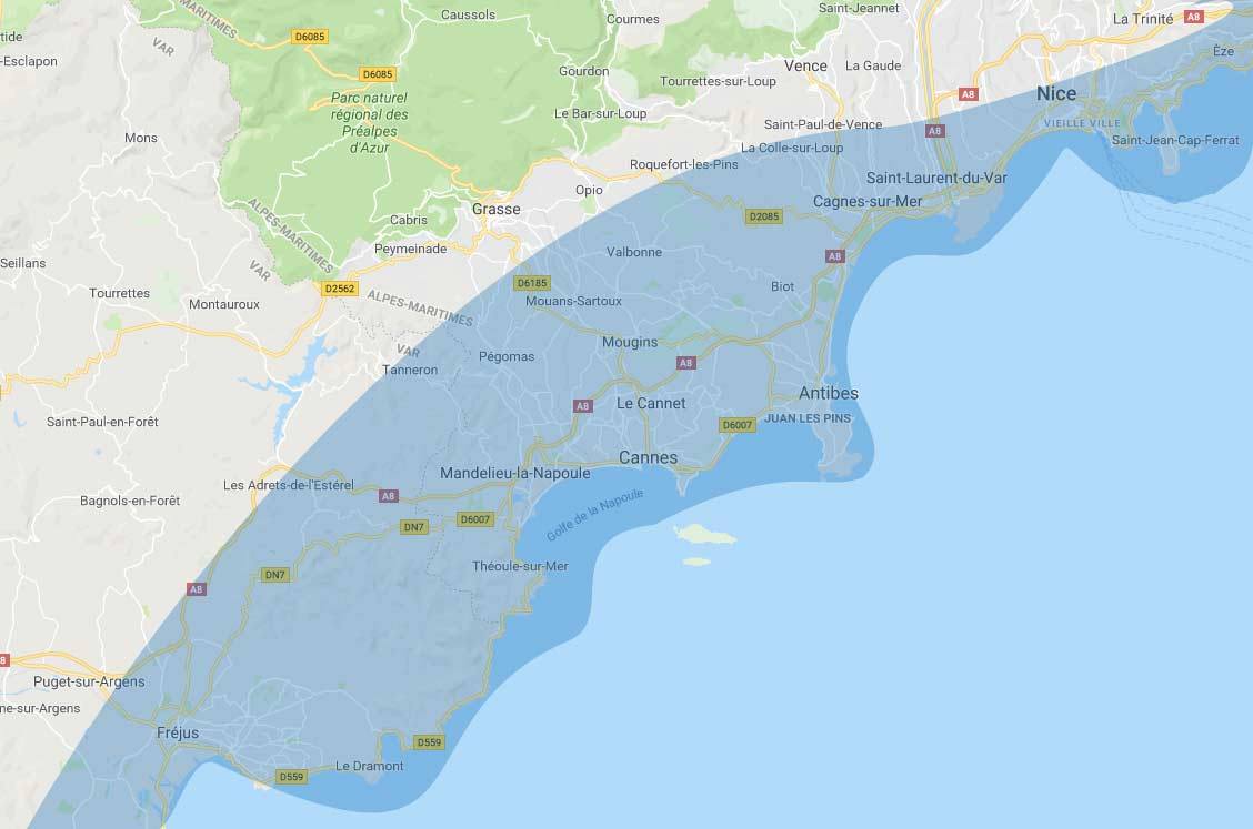 RDV à domicile ostéopathe Fréjus St Raphaël Cannes Antibes Pegomas Grasse Mougins Carros Nice